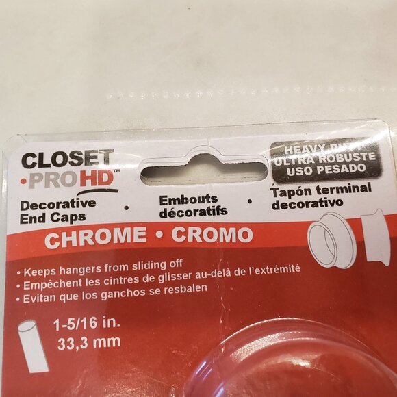 John Sterling CD-0017-CH Decorative Closet Pole End Caps, Chrome - Picture 2 of 4